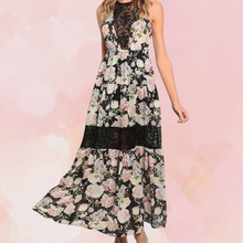 Load image into Gallery viewer, Black Floral Lace Dress

