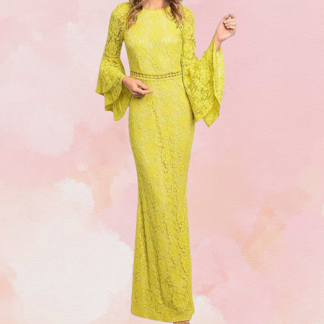 Yellow Lace Maxi Dress