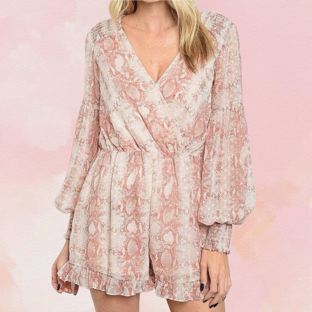 Blush Snake Print Romper