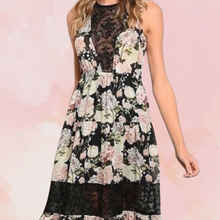 Load image into Gallery viewer, Black Floral Lace Dress
