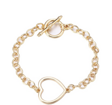 Load image into Gallery viewer, Single Gold Heart Bracelet
