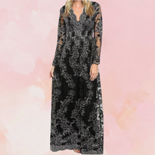 Load image into Gallery viewer, Black Gold Lace Dress
